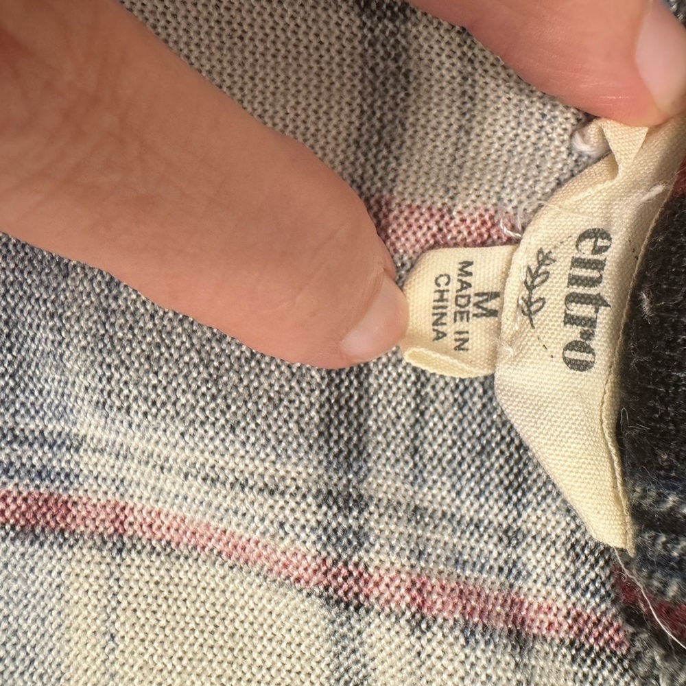 Entro Plaid Ruffle Open Front Cardigan - M - Picture 3 of 4